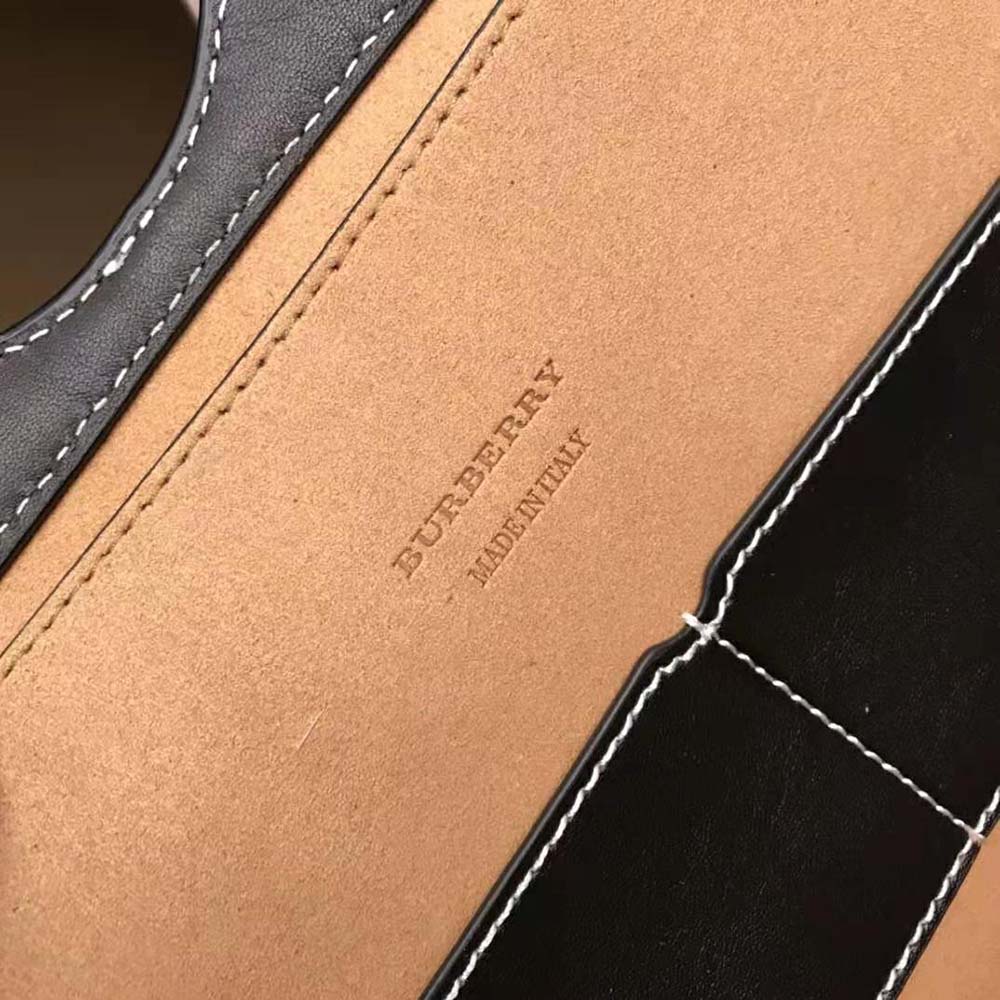 Burberry Women Mini Leather Soft Pocket Tote-Black - image 10