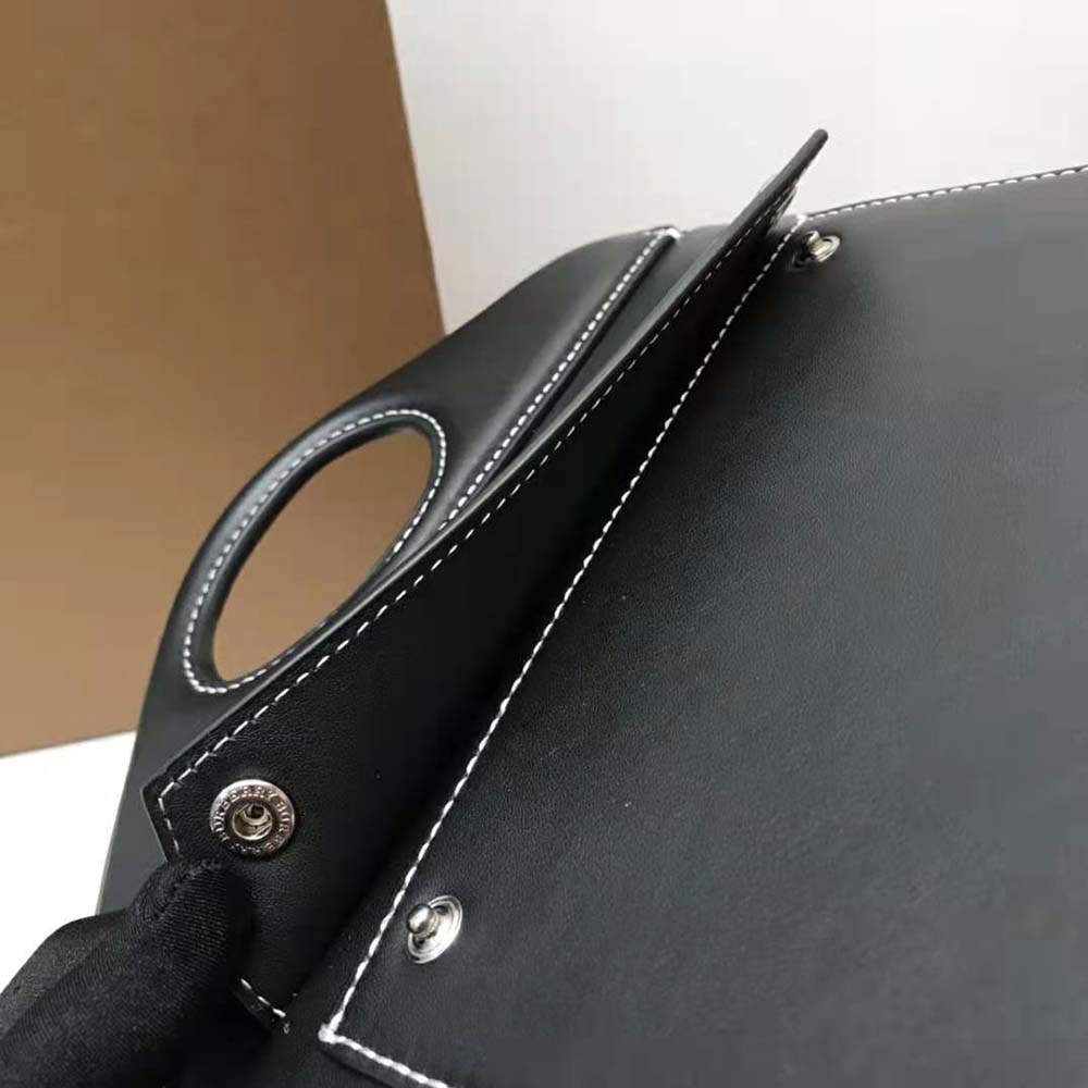 Burberry Women Mini Leather Soft Pocket Tote-Black - image 8