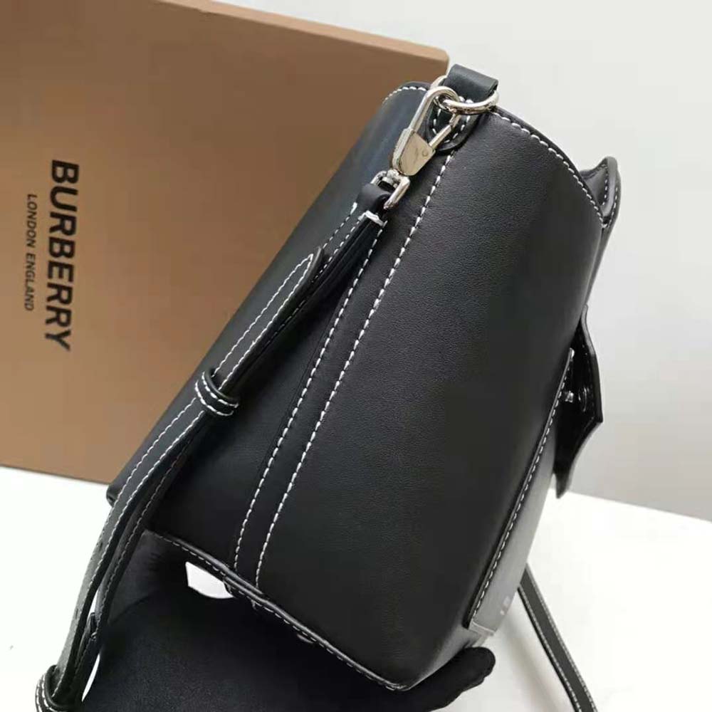 Burberry Women Mini Leather Soft Pocket Tote-Black - image 6