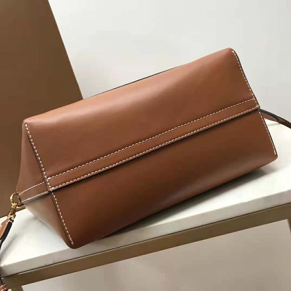 Burberry Women Mini Leather Soft Pocket Tote-Brown - image 5