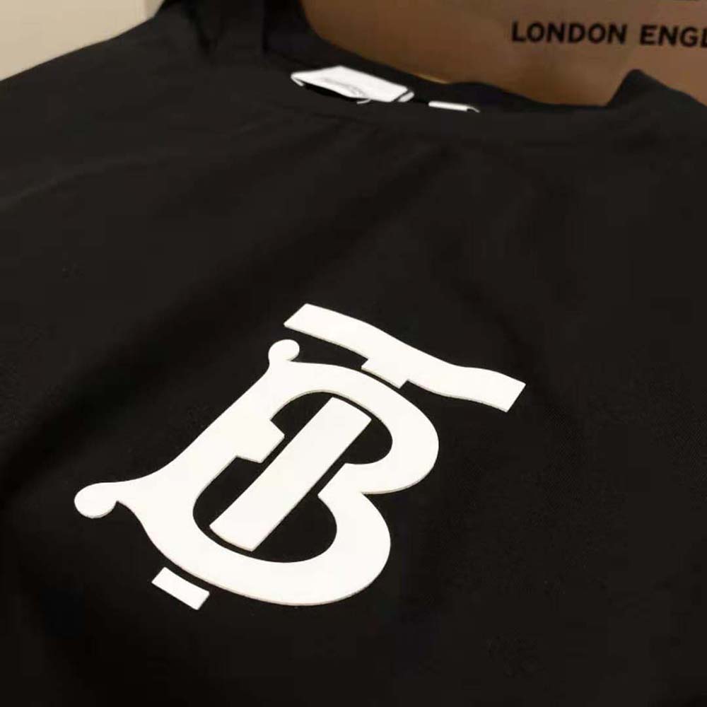 Burberry Women Monogram Motif Cotton Oversized T-shirt-Black - image 5