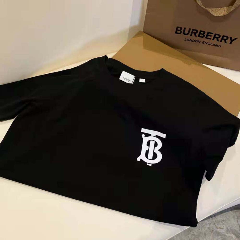 Burberry Women Monogram Motif Cotton Oversized T-shirt-Black - image 10