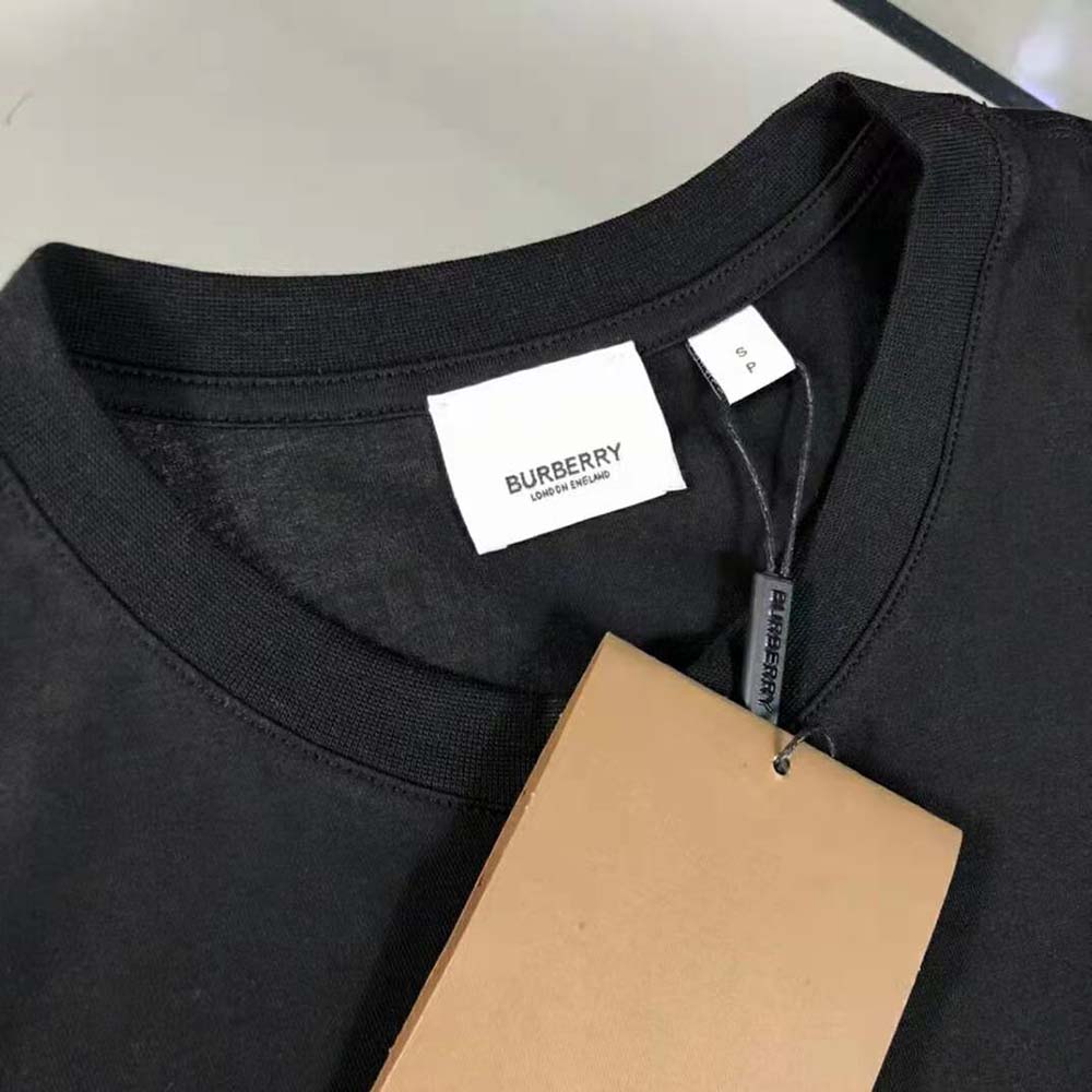 Burberry Men Shark Graphic Cotton Oversized T-shirt-Black - image 8