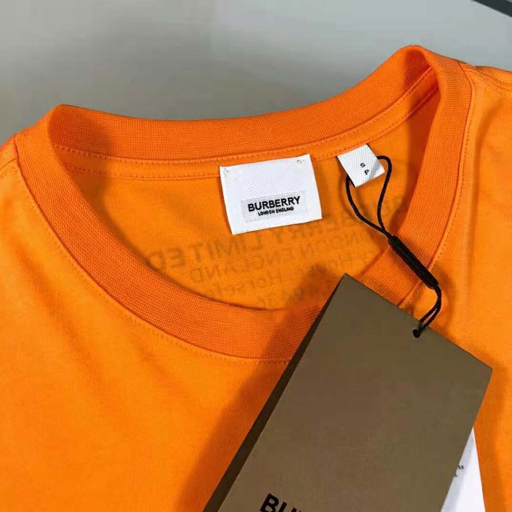 Burberry Men Shark Graphic Cotton Oversized T-shirt-Orange - image 9