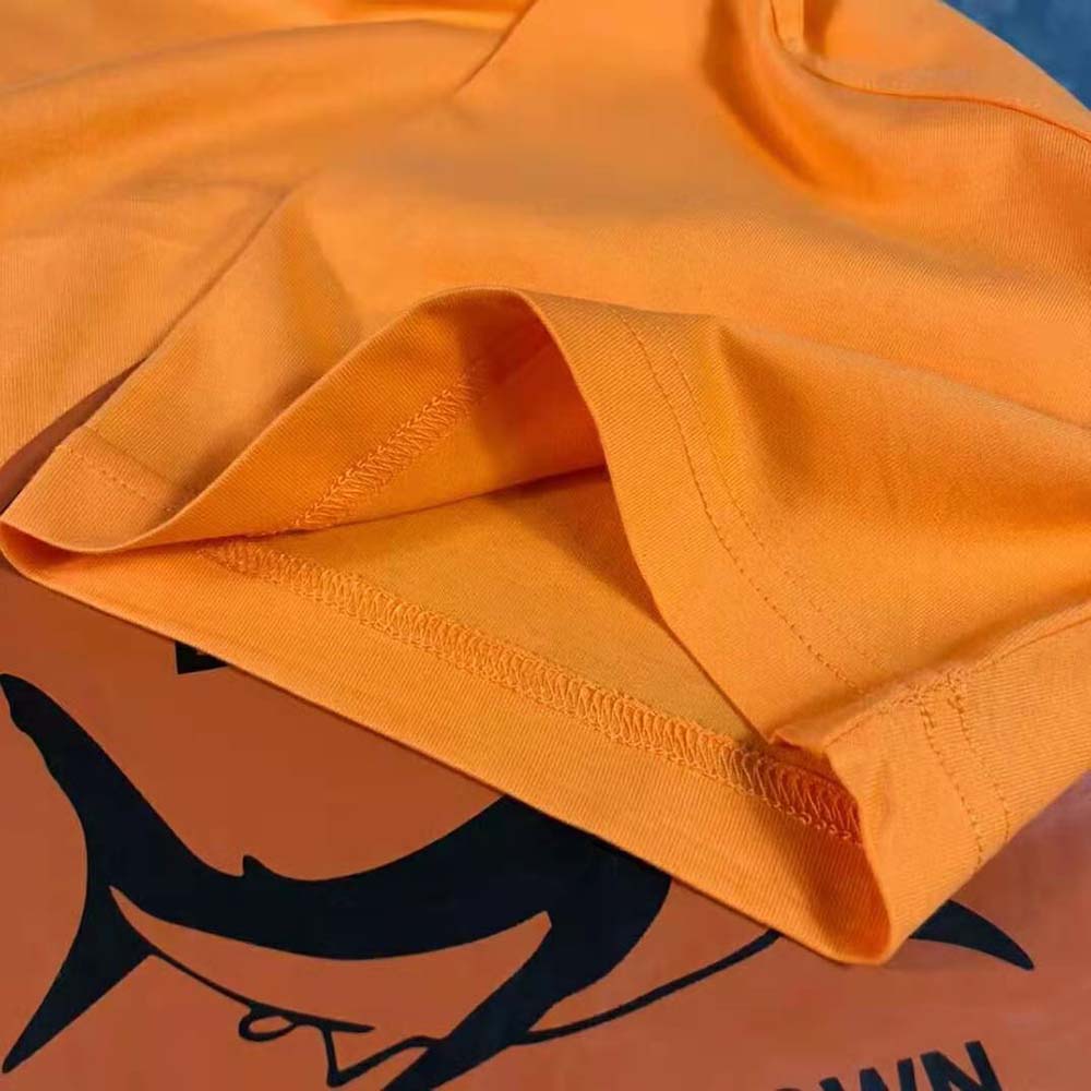 Burberry Men Shark Graphic Cotton Oversized T-shirt-Orange - image 6