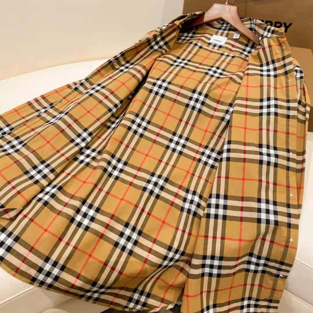 Burberry Women Vintage Check Cotton Oversized Shirt - image 6