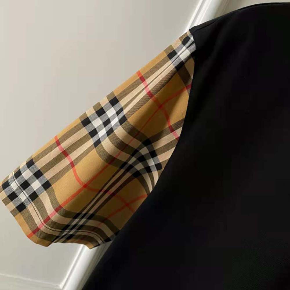 Burberry Men Vintage Check Sleeve Cotton T-shirt-Black - image 9