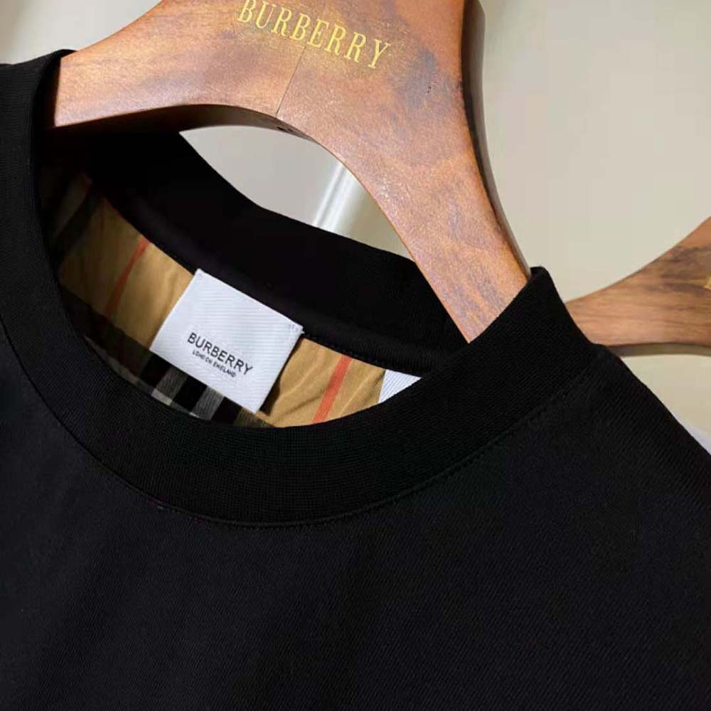 Burberry Men Vintage Check Sleeve Cotton T-shirt-Black - image 8