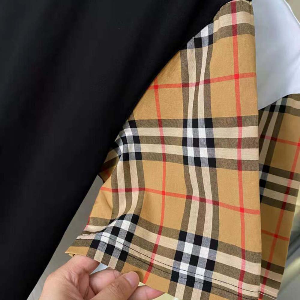Burberry Men Vintage Check Sleeve Cotton T-shirt-Black - image 7
