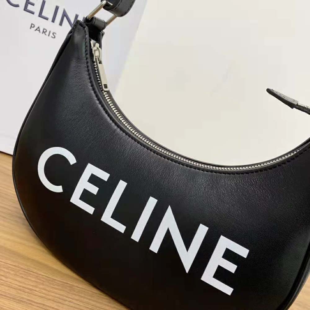 Celine Women Ava Bag in Smooth Calfskin with Celine Print-Black - image 7