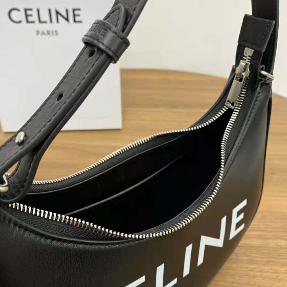 Celine Women Ava Bag in Smooth Calfskin with Celine Print-Black - image 9