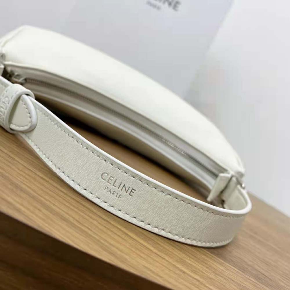 Celine Women Ava Bag in Smooth Calfskin with Celine Print-White - image 6