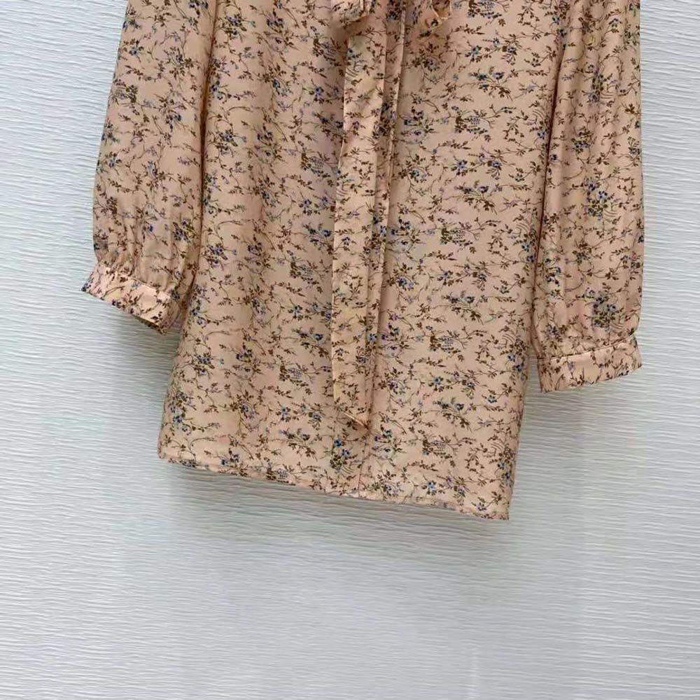 Celine Women Blouse with Bow in Printed Crepe DE Chine - image 7
