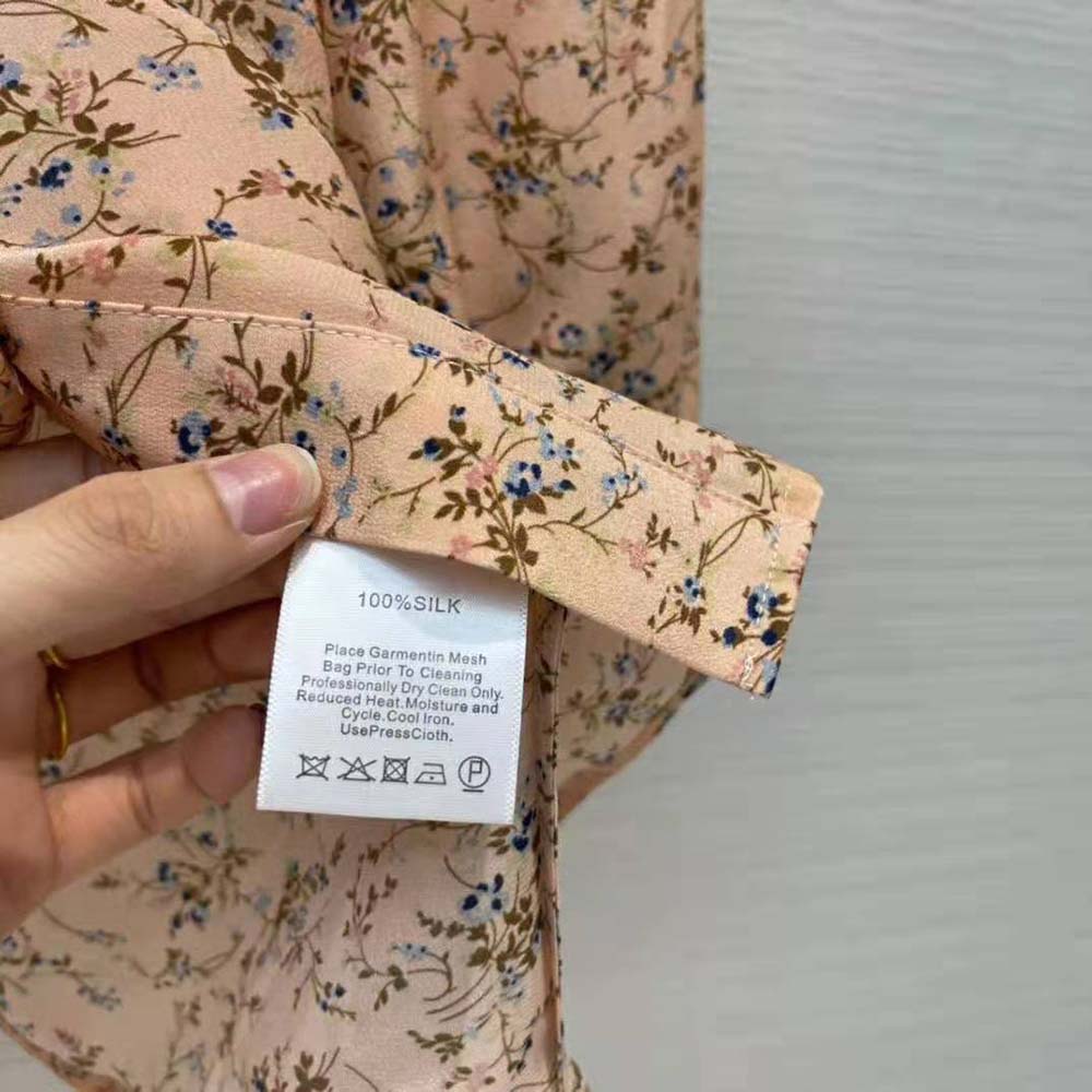 Celine Women Blouse with Bow in Printed Crepe DE Chine - image 9