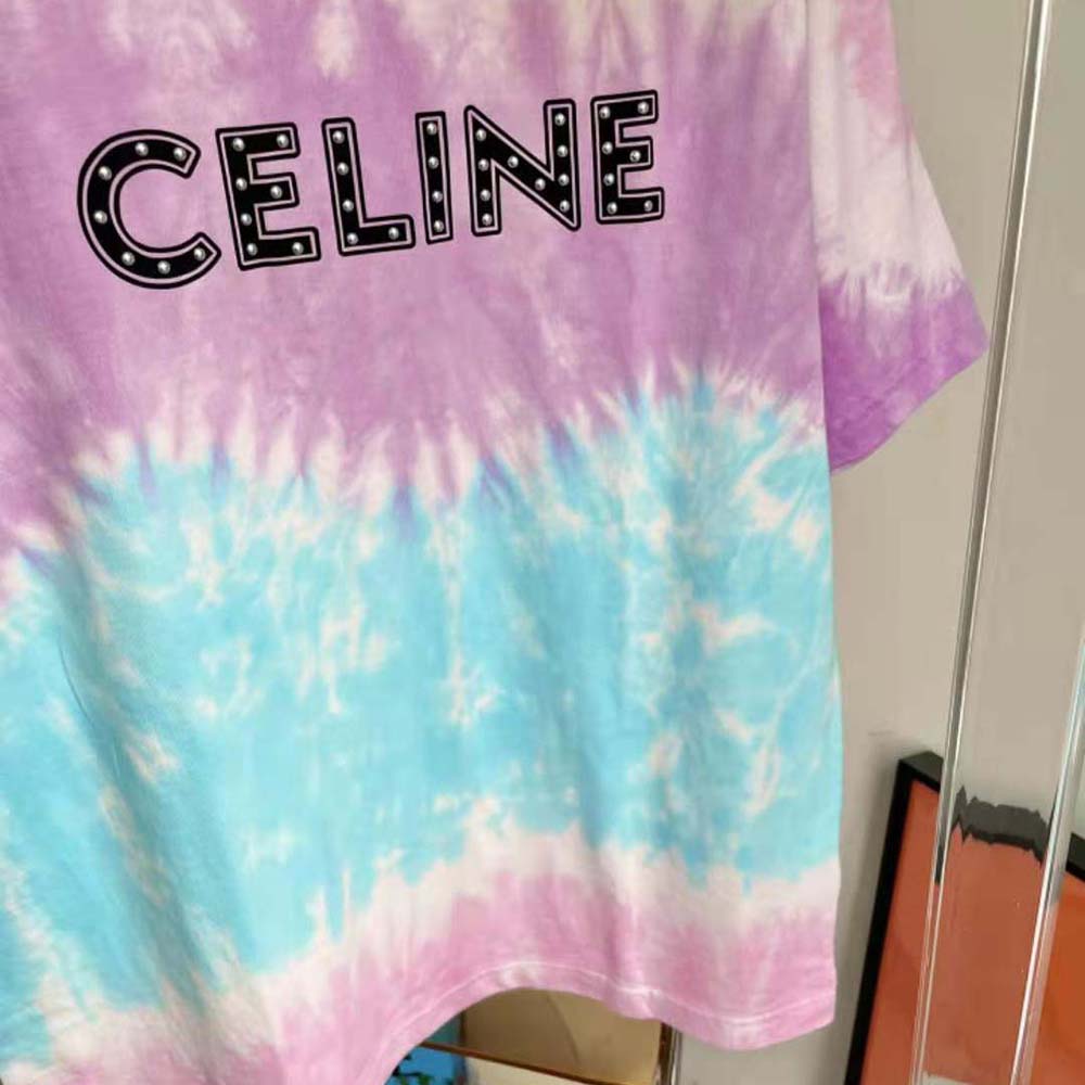 Celine Men Celine Loose T-shirt in Cotton with Studs - image 4