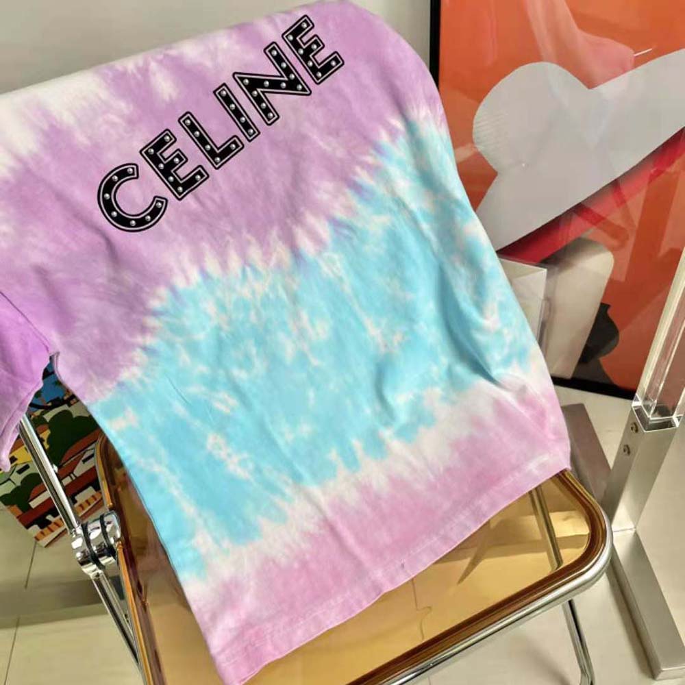 Celine Men Celine Loose T-shirt in Cotton with Studs - image 5