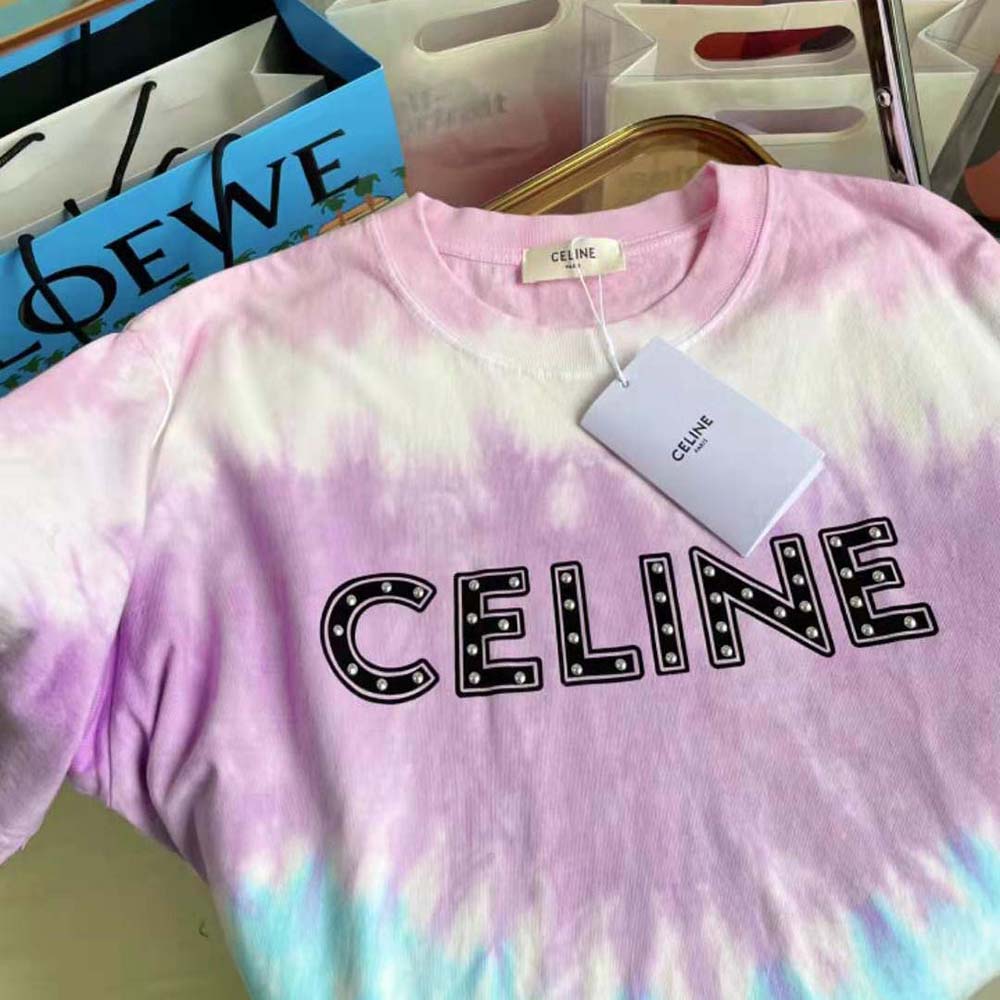 Celine Men Celine Loose T-shirt in Cotton with Studs - image 7