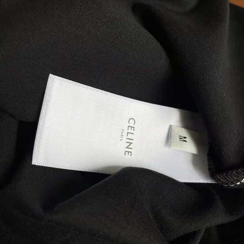 Celine Men Celine Loose T-shirt in Cotton with Studs-Black - image 8