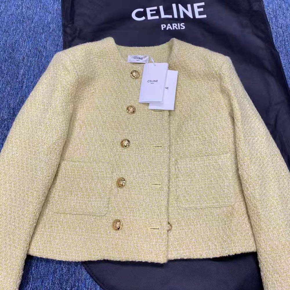 Close-up of gold-tone buttons on Celine Women Chasseur Jacket