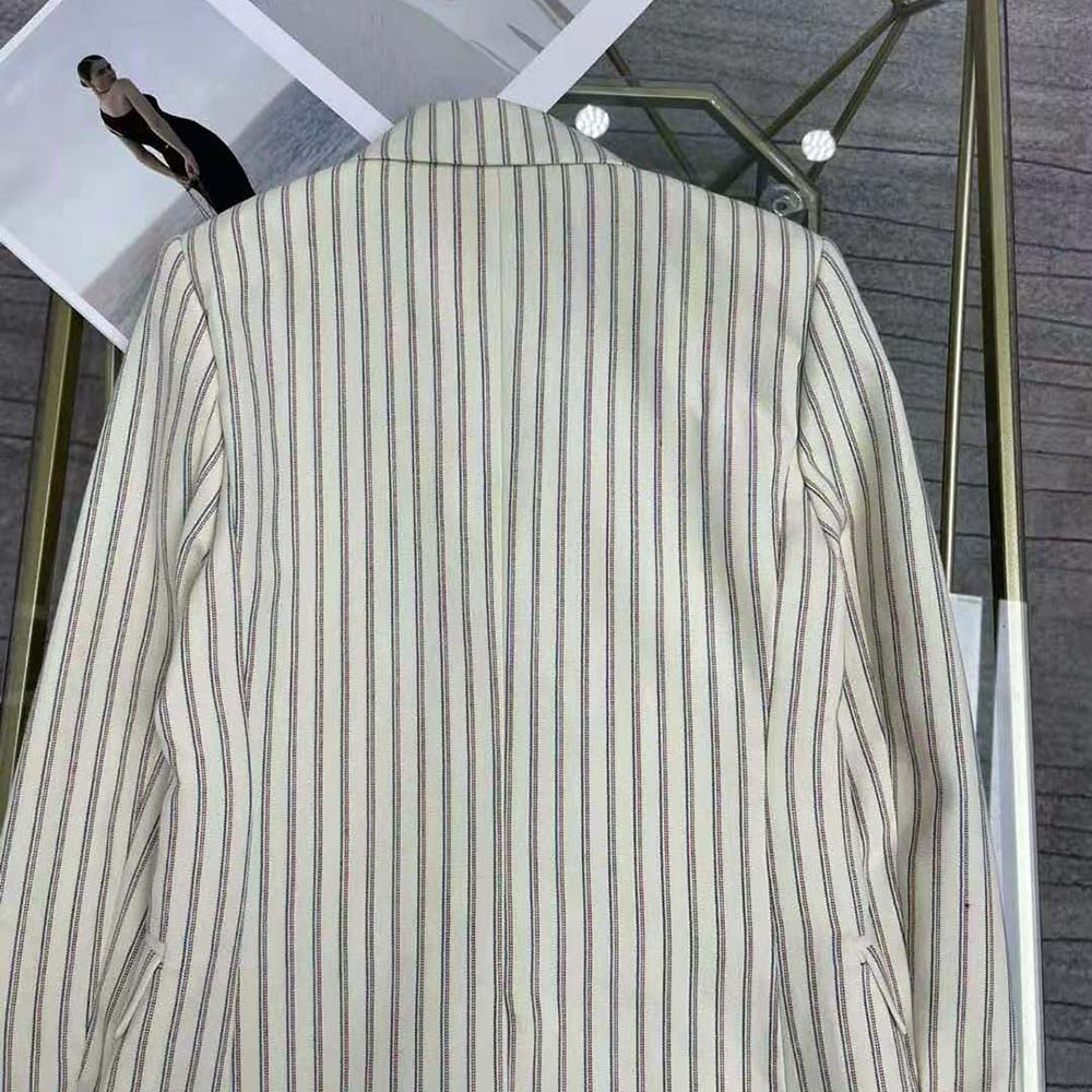 Celine Women Classic Jacket in Striped Wool - image 9