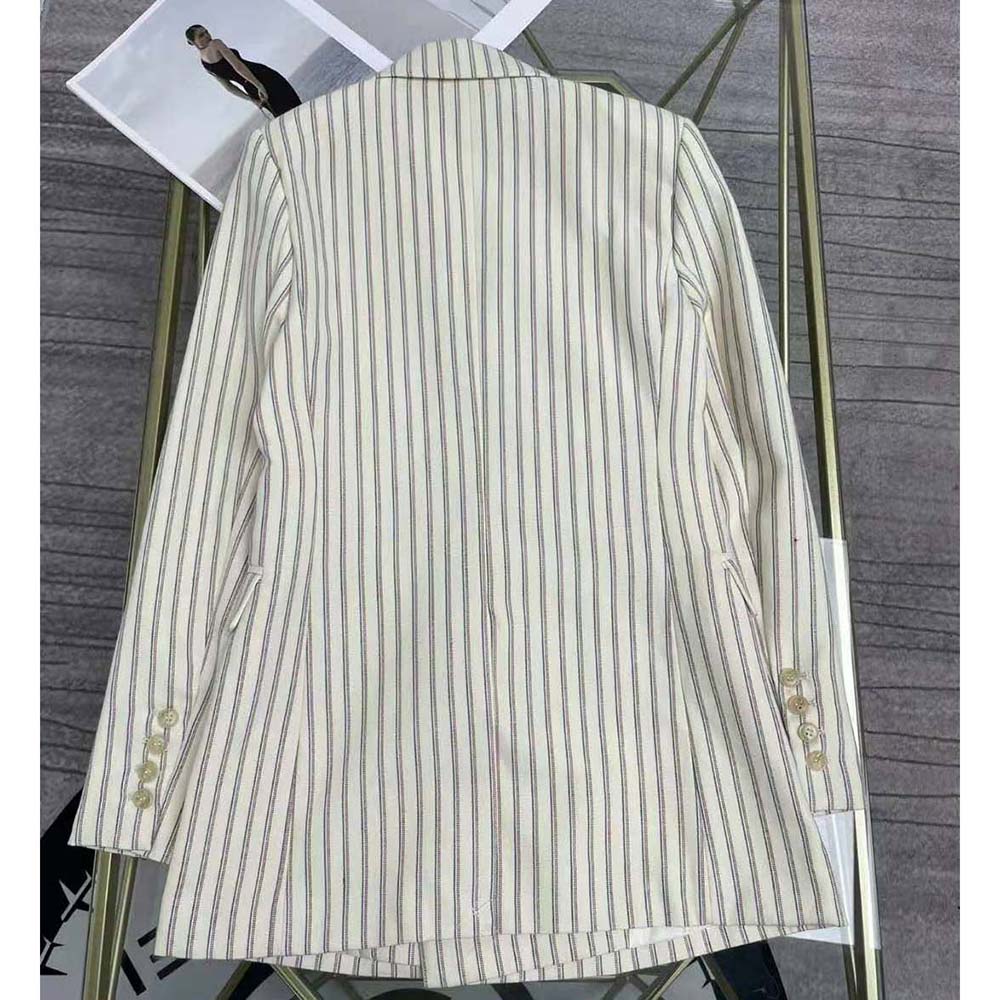 Celine Women Classic Jacket in Striped Wool - image 8
