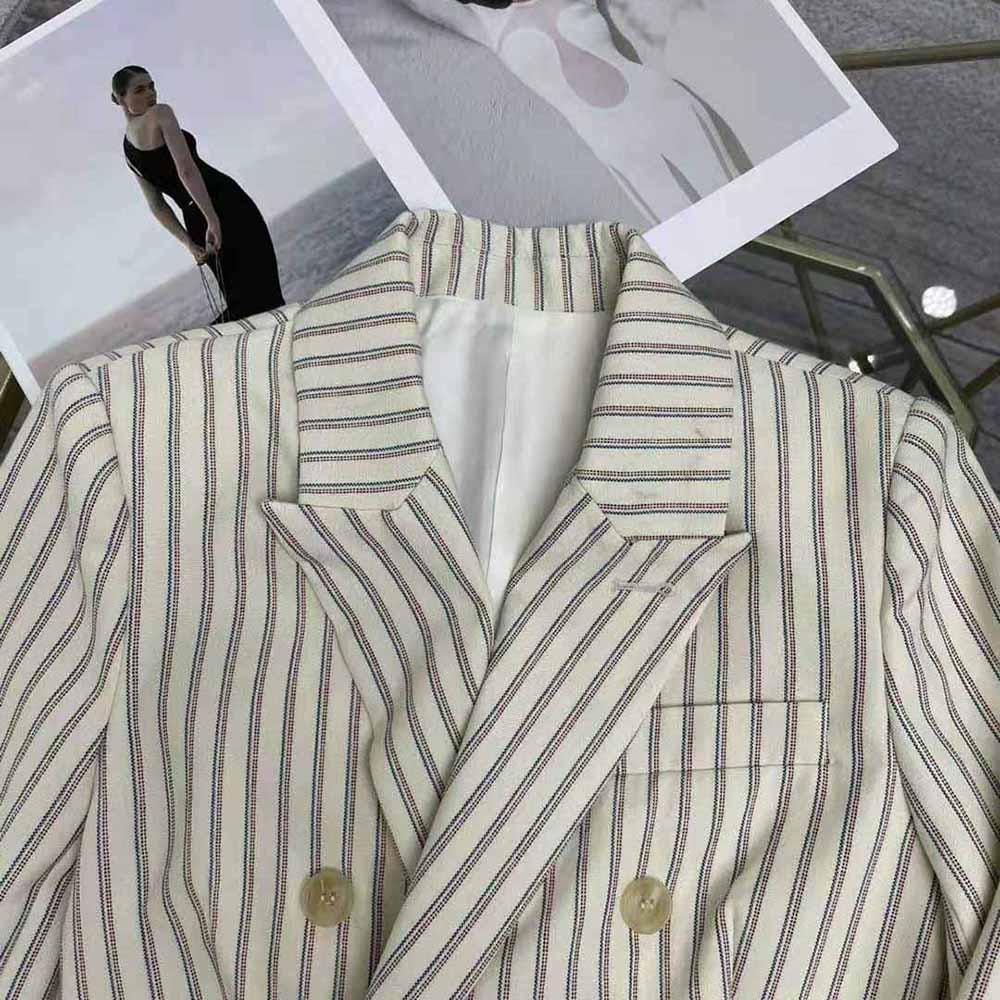 Celine Women Classic Jacket in Striped Wool - image 6
