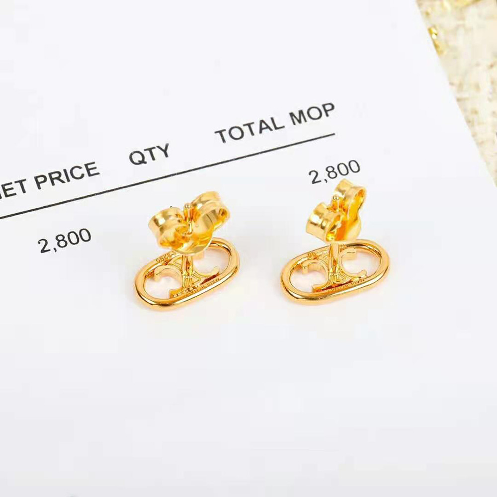 Celine Women Maillon Triomphe Studs in Brass with Gold Finish - image 5