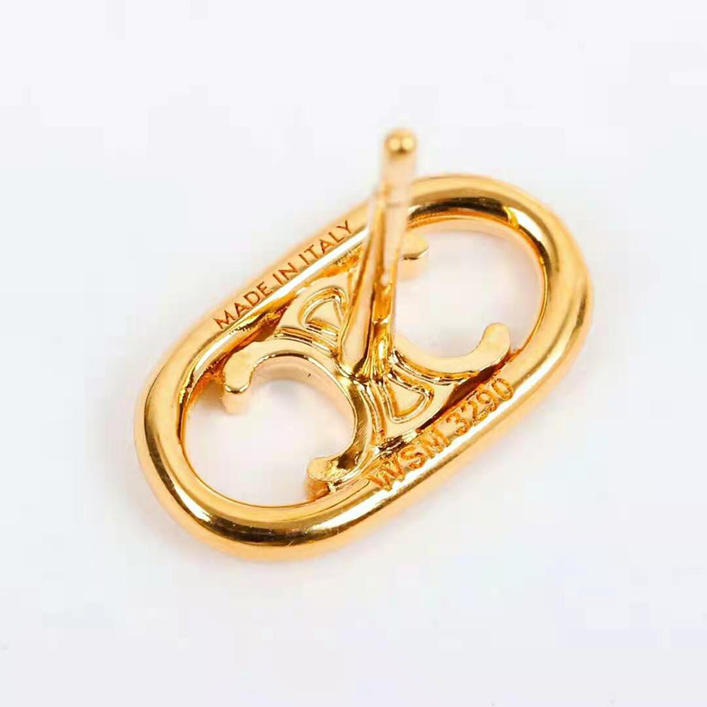 Celine Women Maillon Triomphe Studs in Brass with Gold Finish - image 7