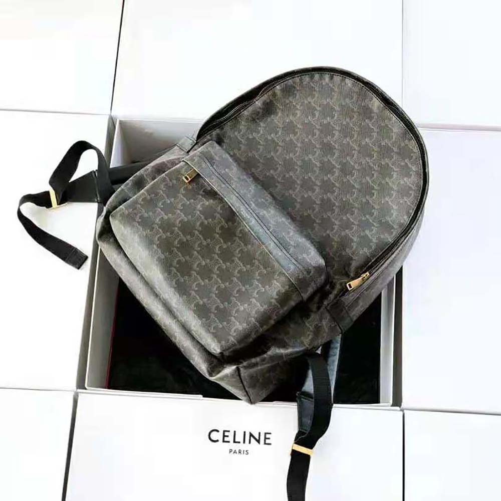 Close-up detail of gold hardware on Celine Women Medium Backpack