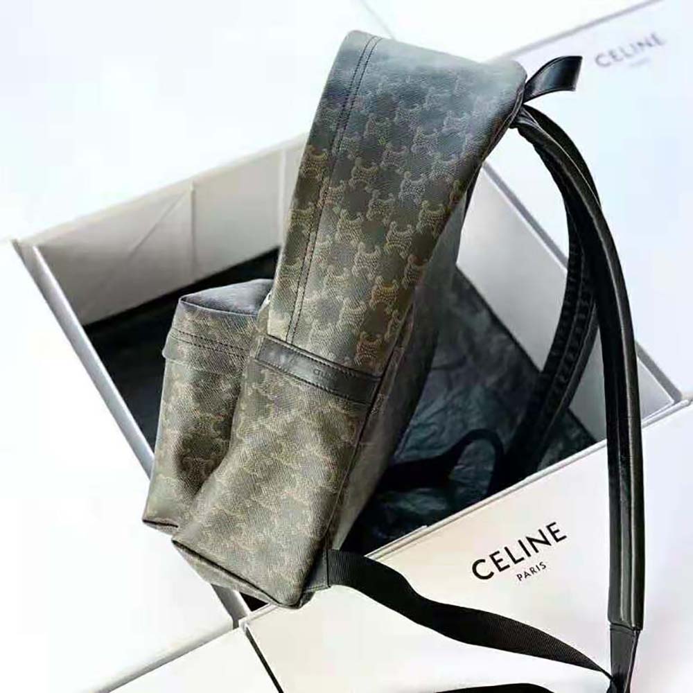 Celine Women Medium Backpack in Triomphe Canvas and Calfskin - image 4