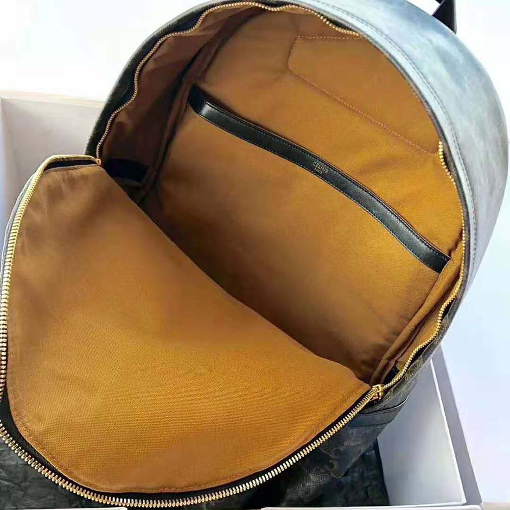 Celine Women Medium Backpack in Triomphe Canvas and Calfskin - image 9