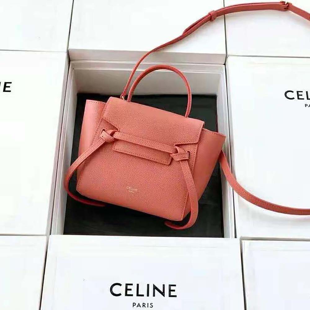 Close-up on gold-tone hardware and buckle of Celine Women Pico Belt Bag