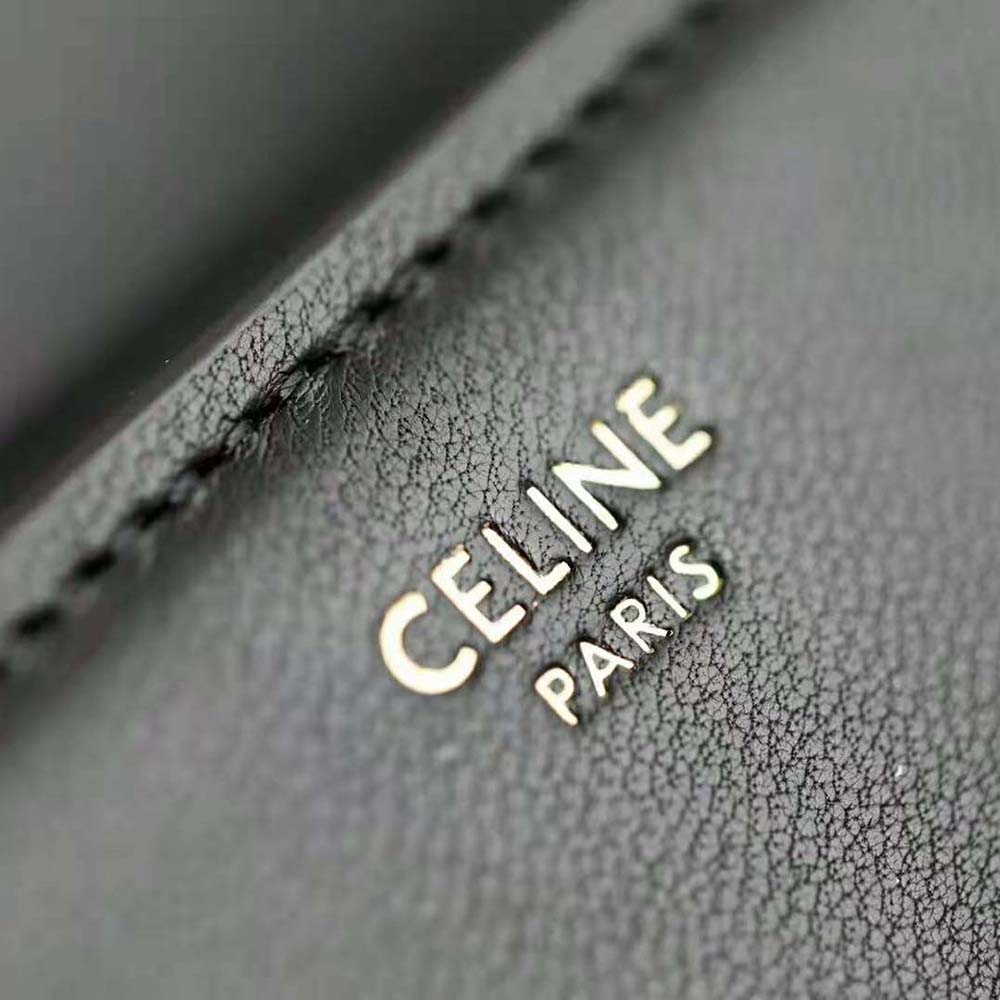 Celine Women Small Flap Wallet in Shiny Smooth Lambskin-Black - image 8