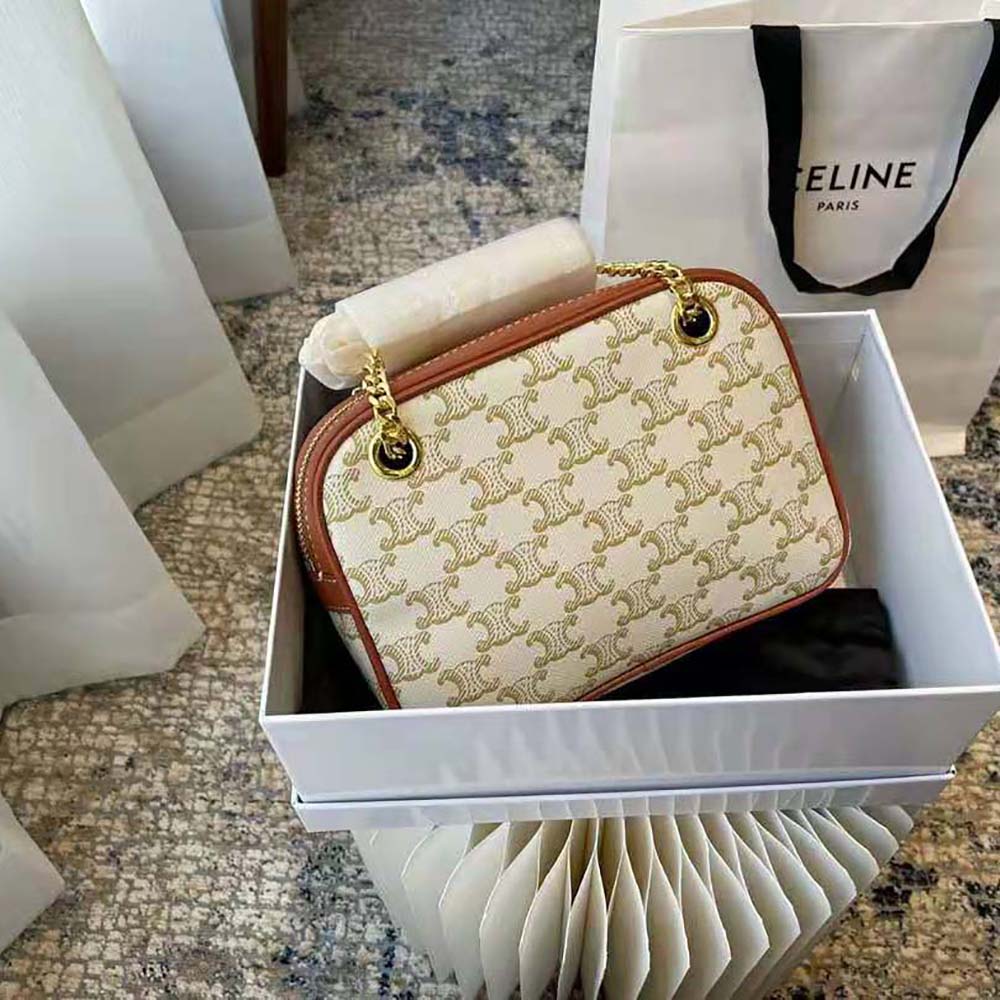 Celine Women Small Patapans in Triomphe Canvas and Calfskin - image 4