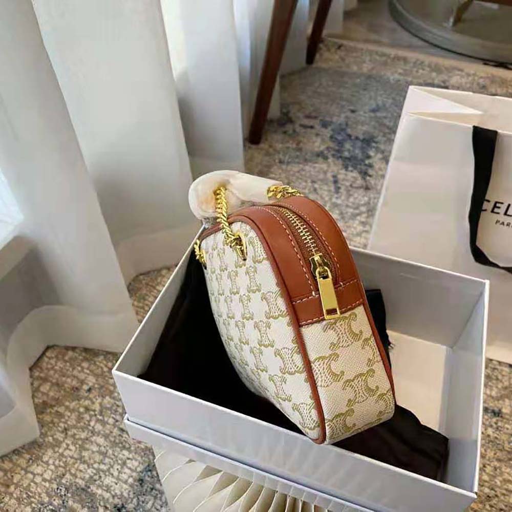 Celine Women Small Patapans in Triomphe Canvas and Calfskin - image 6