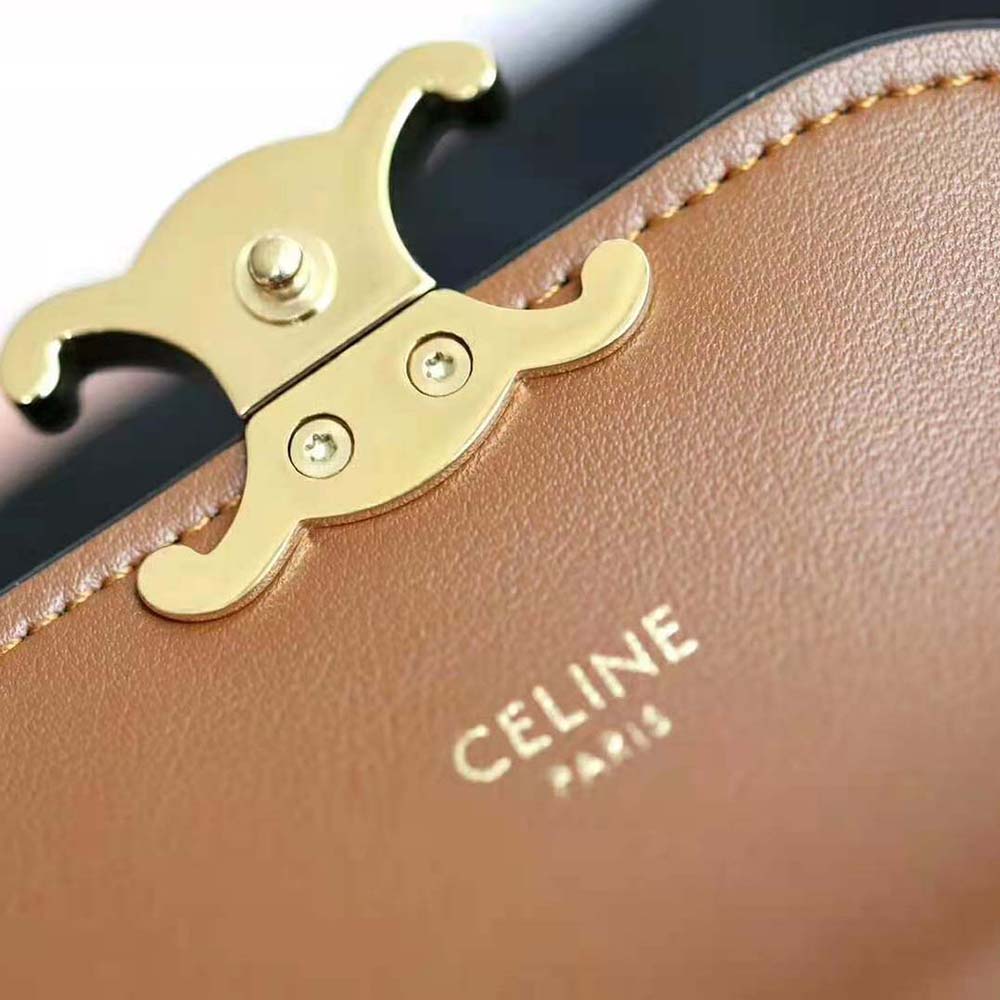 Celine Women Small Triomphe Wallet in Triomphe Canvas-Tan - image 9