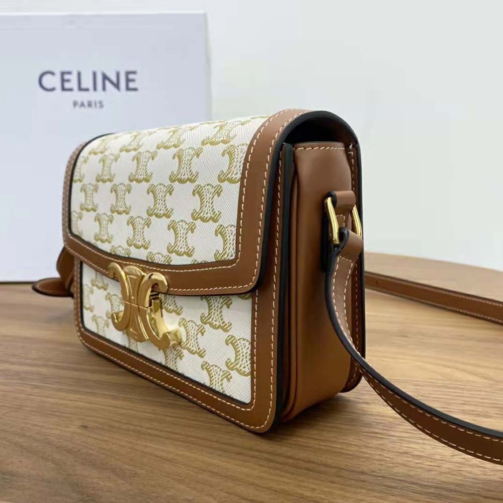 Celine Women Teen Triomphe Bag in Triomphe Canvas and Calfskin - image 5