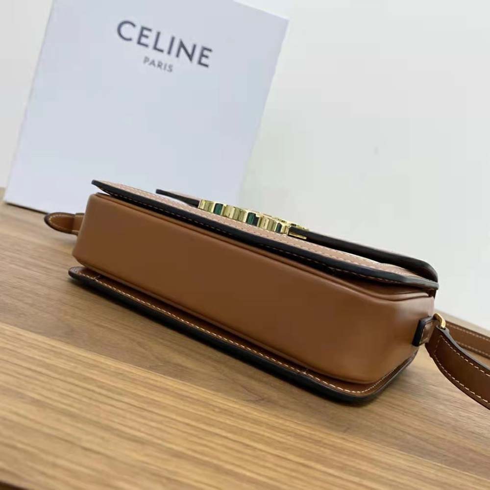 Celine Women Teen Triomphe Bag in Triomphe Canvas and Calfskin - image 4