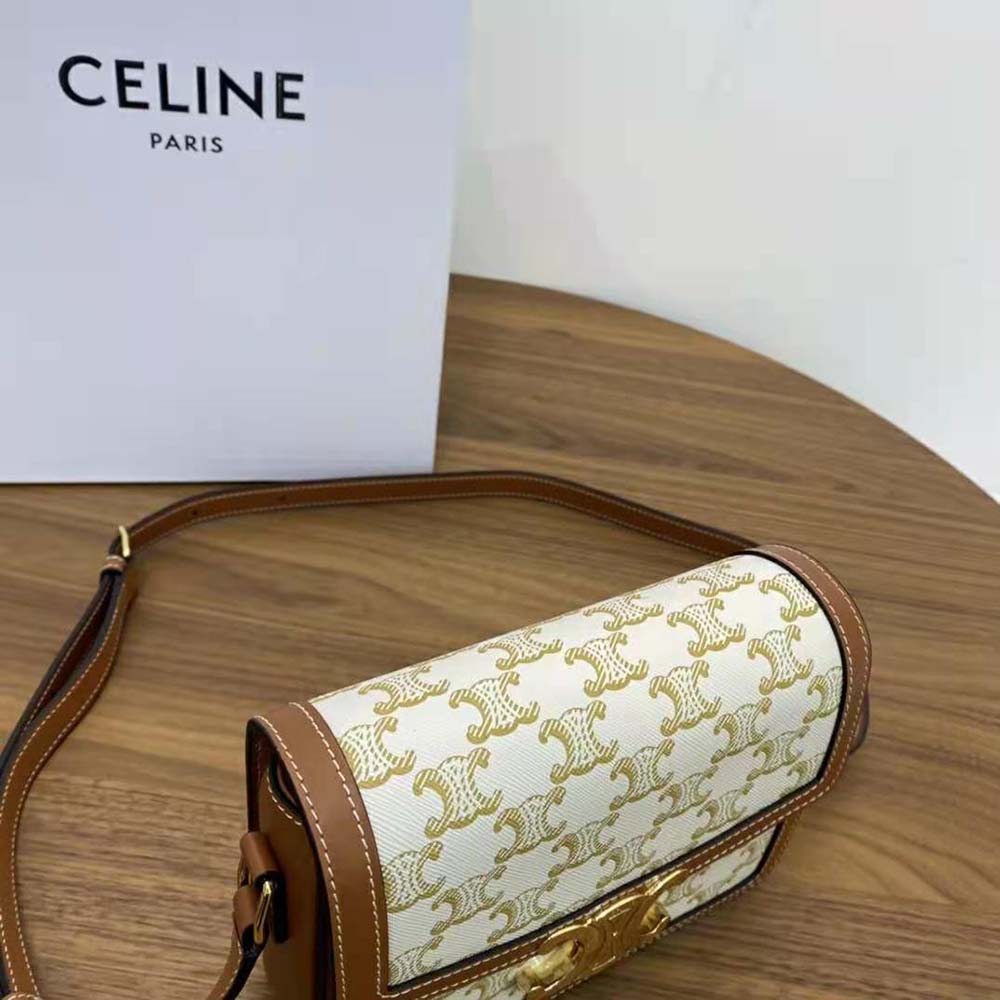 Celine Women Teen Triomphe Bag in Triomphe Canvas and Calfskin - image 6