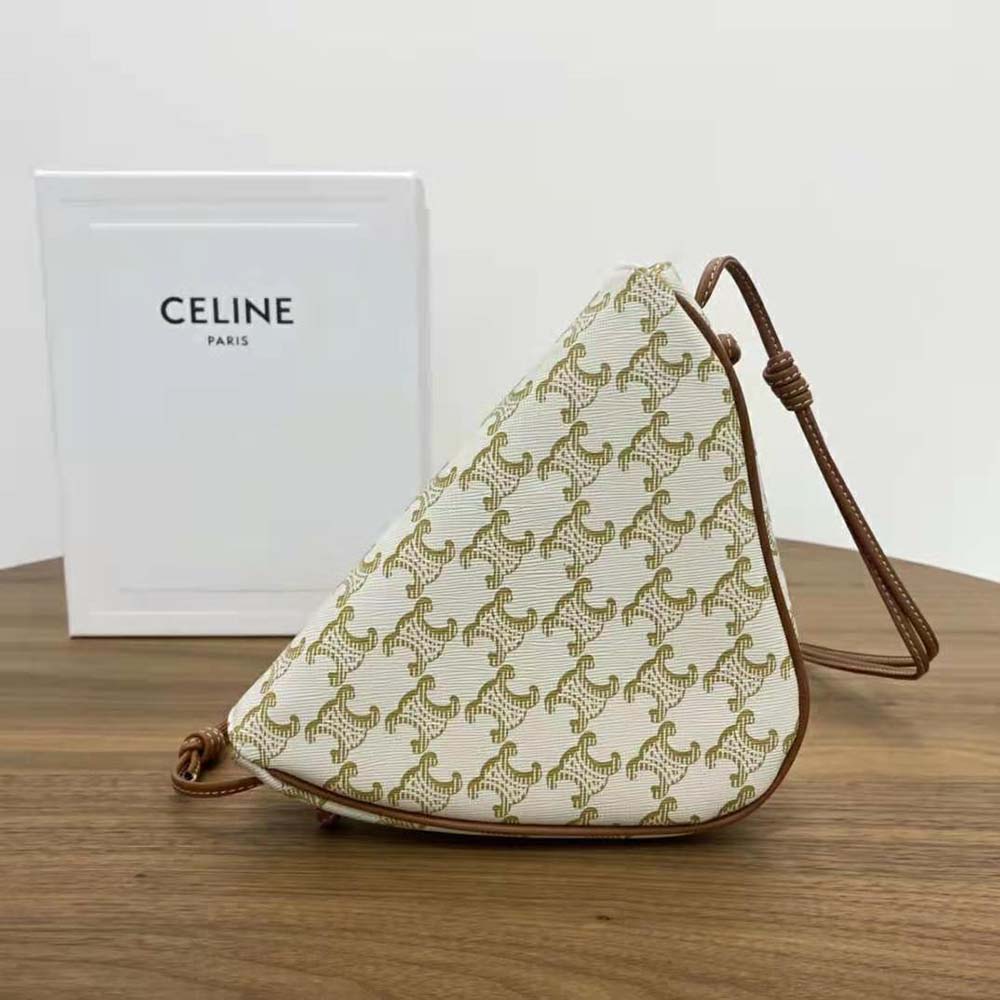 Celine Women Triangle Bag in Triomphe Canvas with Celine Print - image 4