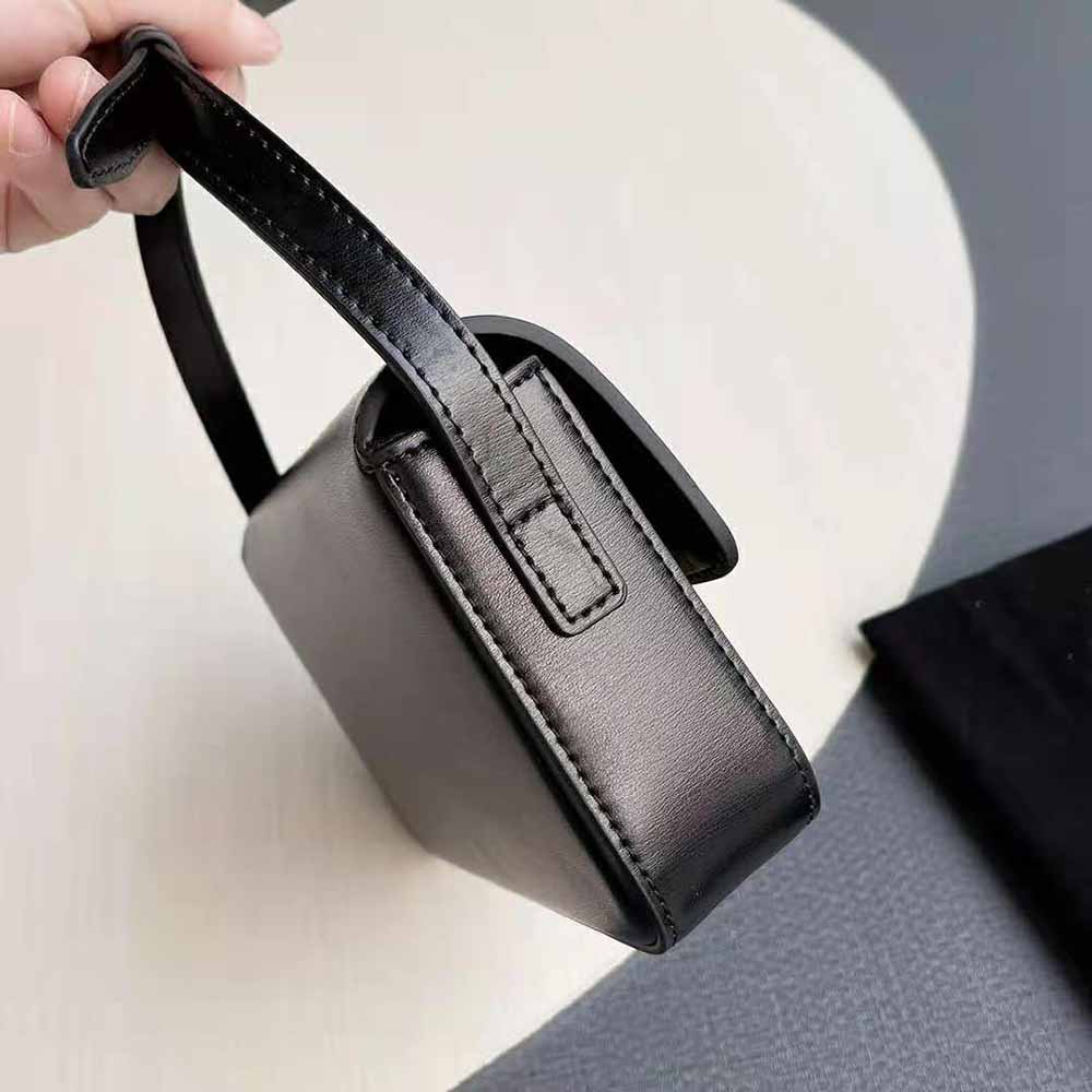 Celine Women Triomphe Shoulder Bag in Shiny Calfskin-Black - image 9