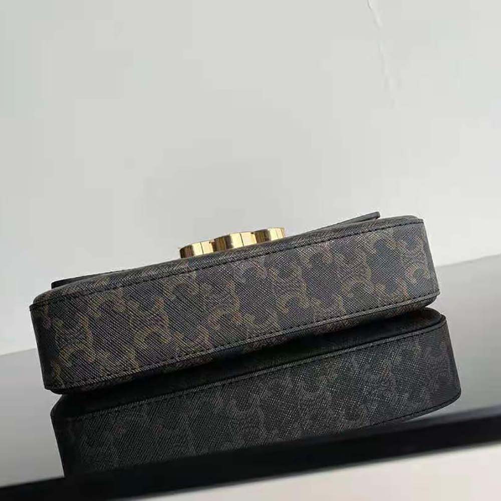 Celine Women Triomphe Shoulder Bag in Triomphe Canvas and Calfksin - image 8