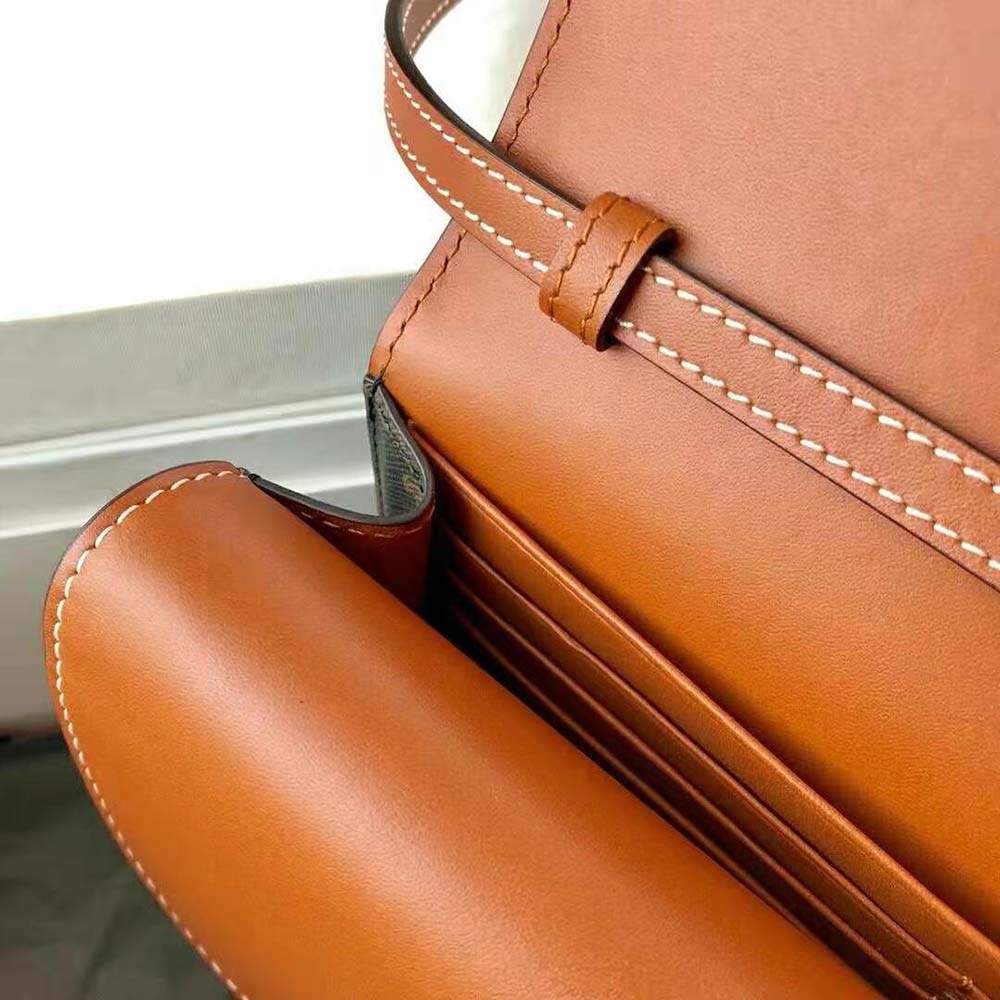 Celine Women Wallet on Strap in Triomphe Canvas and Smooth Lambskin-Tan - image 7