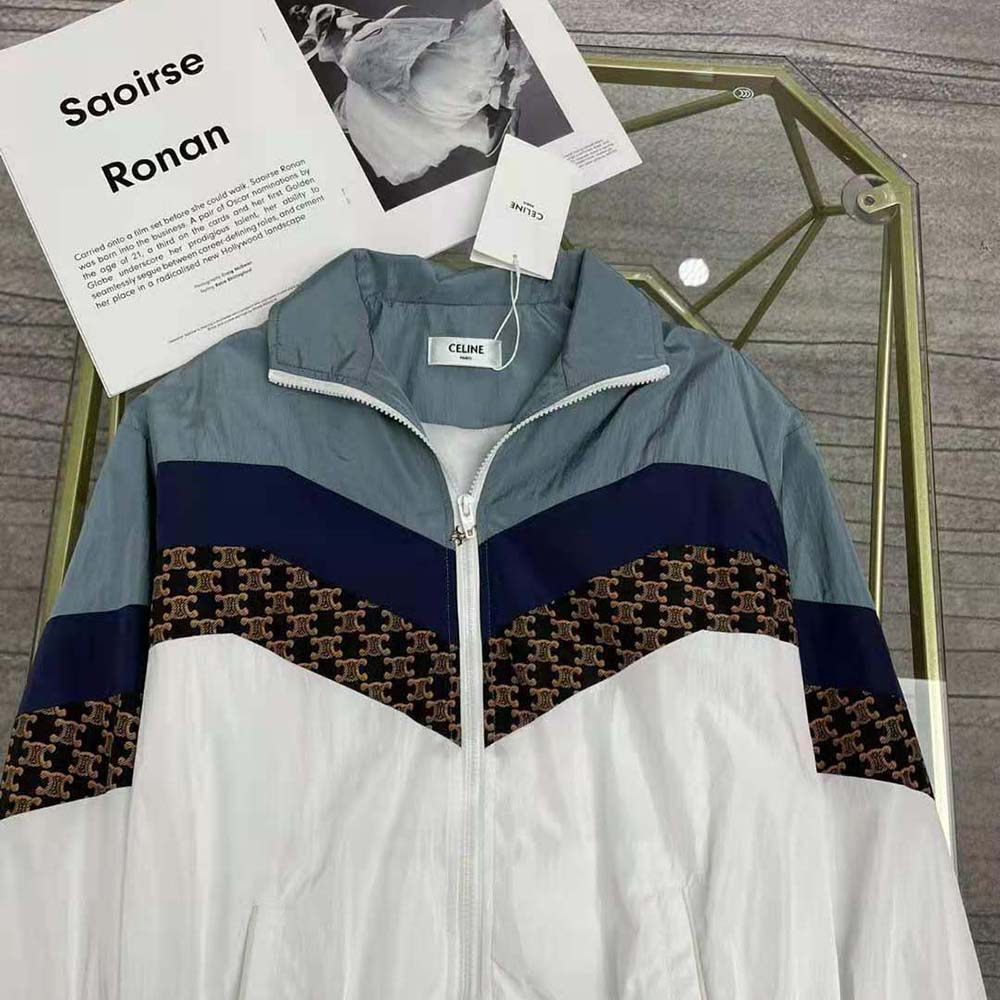 Celine Women Windbreaker with Monogram in Nylon-White - image 4