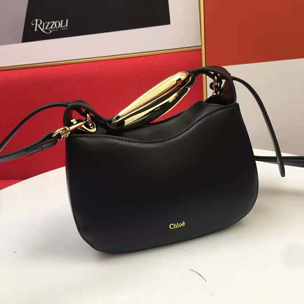 Chloe Women Kiss Small Purse in Small Grain Calfskin-Black - image 5