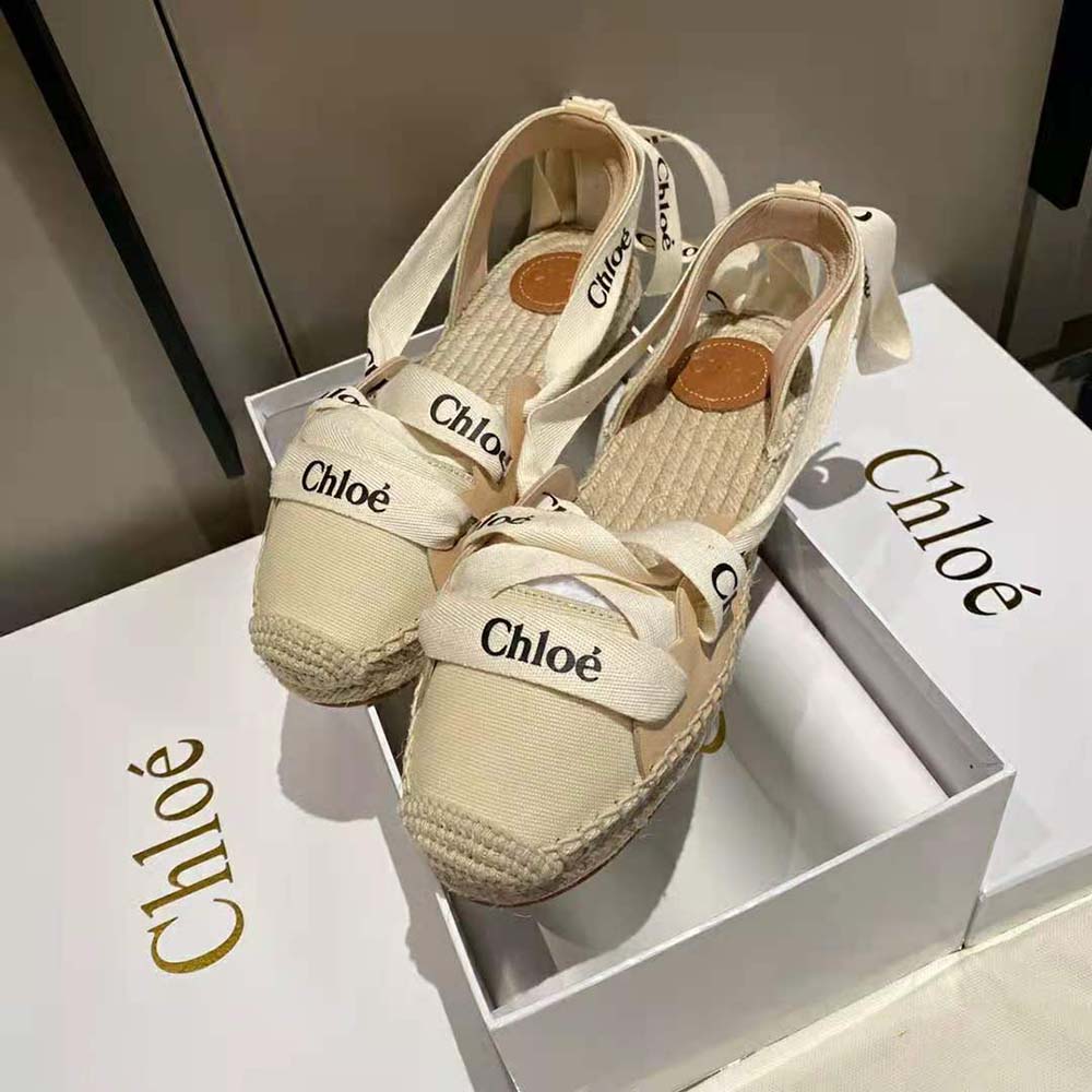 Overhead view showing braided jute sole on Chloe Women Lngrid Espadrilles