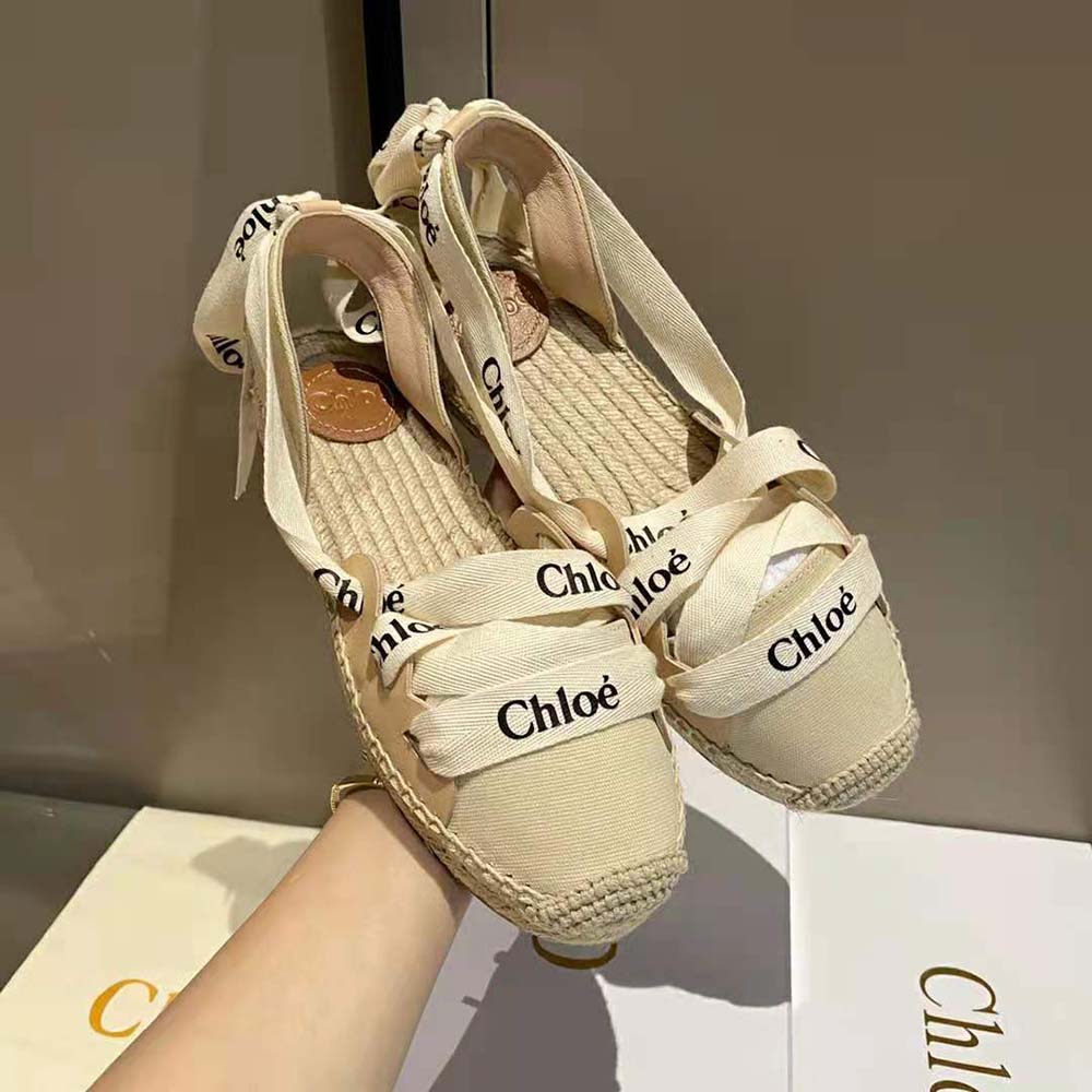 Chloe Women Lngrid Lace-up Espadrilles in Canvas and Calfskin - image 5
