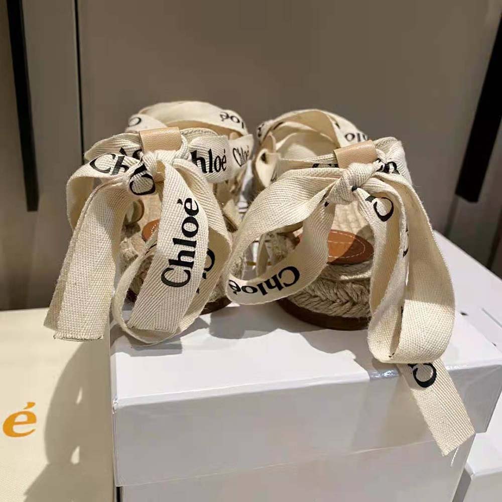 Chloe Women Lngrid Lace-up Espadrilles in Canvas and Calfskin - image 6