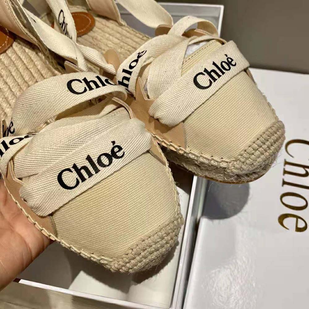 Chloe Women Lngrid Lace-up Espadrilles in Canvas and Calfskin - image 9