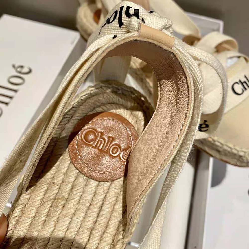 Chloe Women Lngrid Lace-up Espadrilles in Canvas and Calfskin - image 8